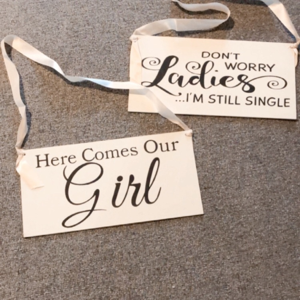 Wedding Walking Down the Isle Signs Set
